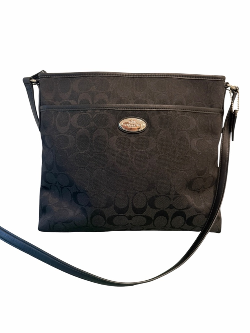 Coach Signature File Crossbody Bag Black Monogram